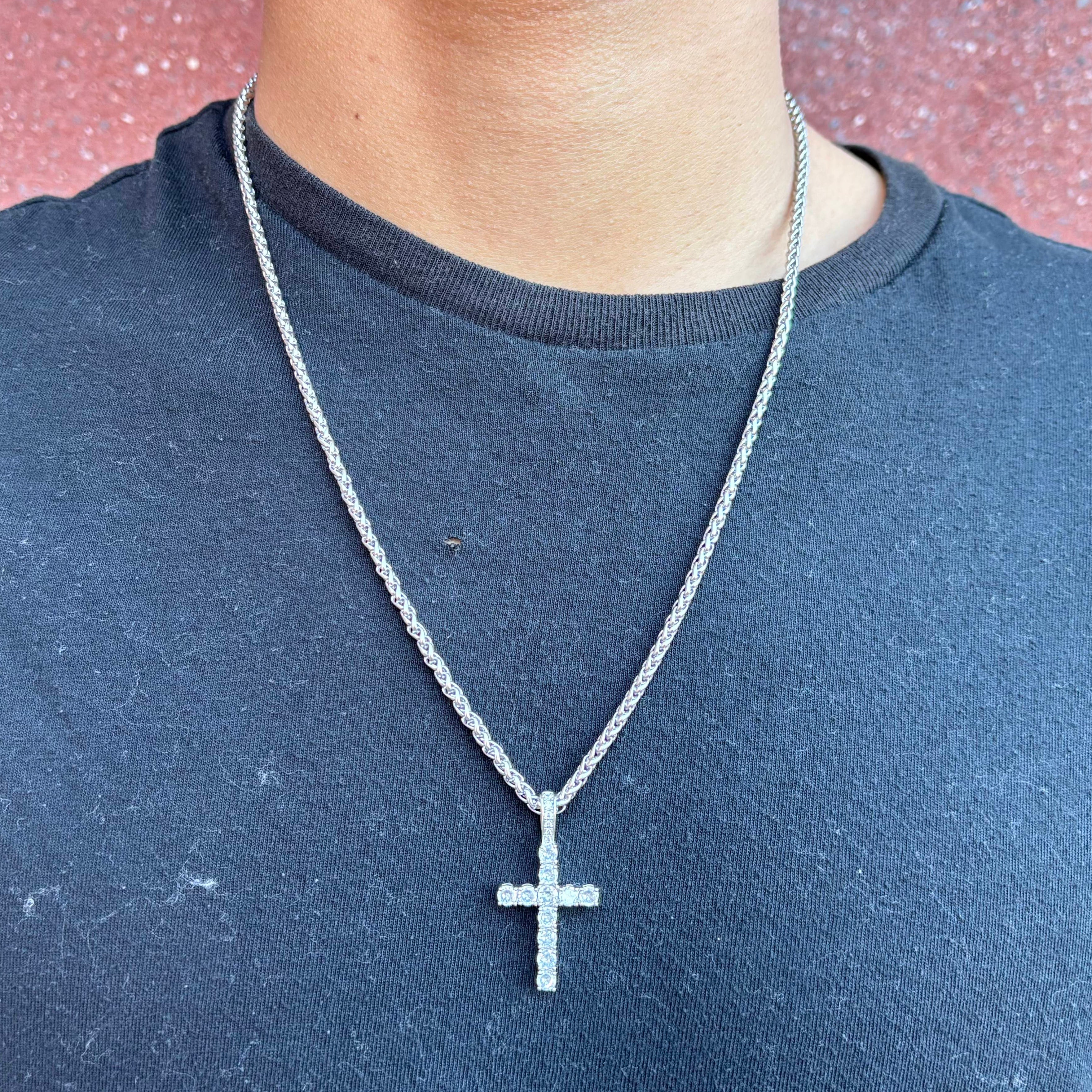 Iced Cross (Silver) 3mm Wheat